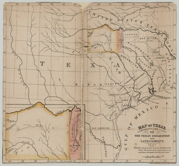 94049, Map of Texas comprising the grant of the Texian Emigration and Land-Company, Rees-Jones Digital Map Collection