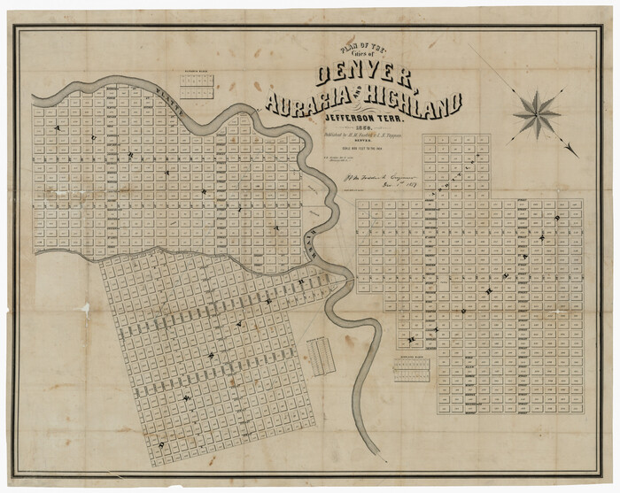94053, Plan of the cities of Denver, Auraria and Highland, Jefferson Terr., Rees-Jones Digital Map Collection
