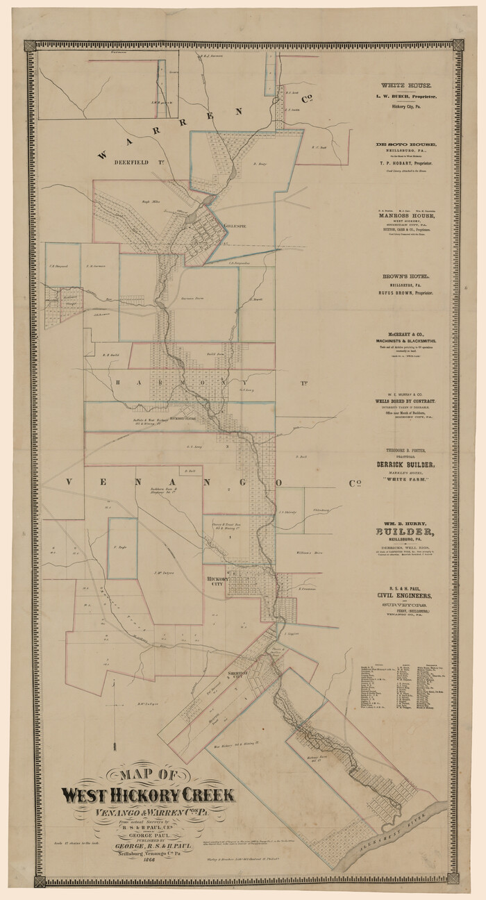 94056, Map of West Hickory Creek, Venango & Warren Cos., Pa., Rees-Jones Digital Map Collection