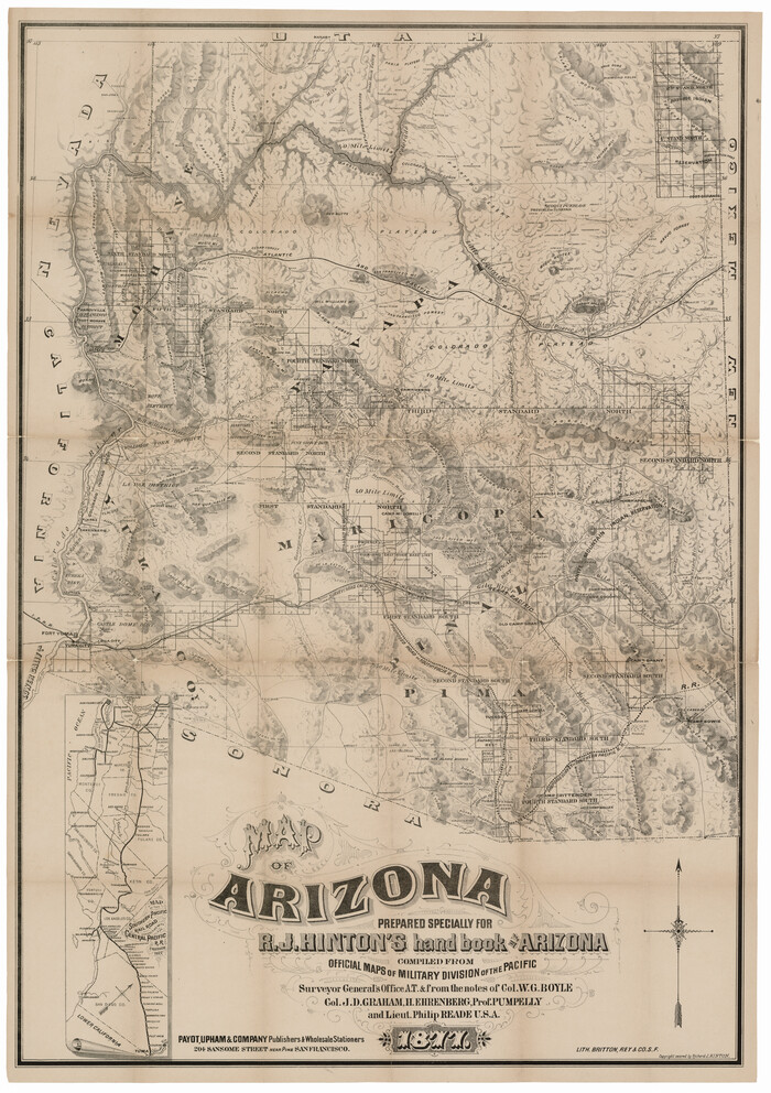 94062, Map of Arizona prepared specially for R.J. Hinton's handbook of Arizona, Rees-Jones Digital Map Collection