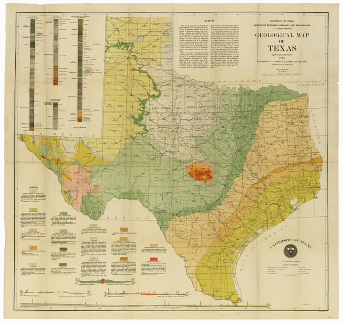 94091, Geological Map of Texas, General Map Collection