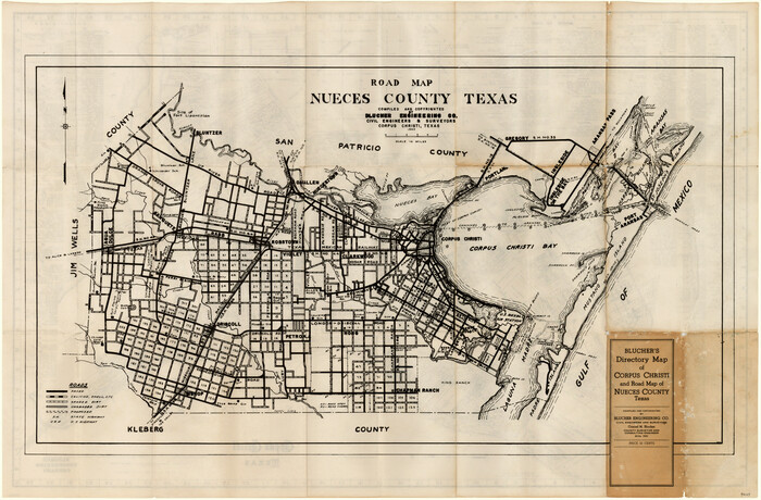 94105, Blucher's Directory Map of Corpus Christi and Road Map of Nueces County, General Map Collection
