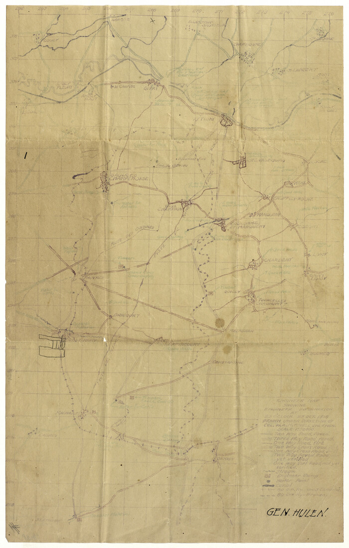 94127, Engineer map showing engineer information at 23 O'Clock 23 Oct. 1918 drawn under direction of Col. W.A. Mitchell, Non-GLO Digital Images