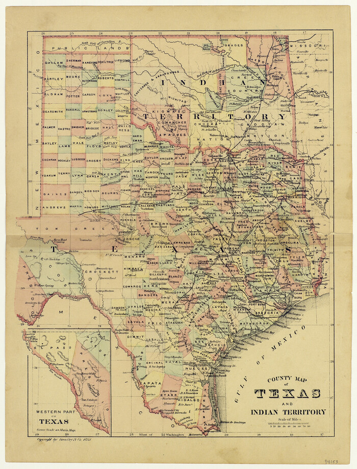 94153, County Map of Texas and Indian Territory, General Map Collection