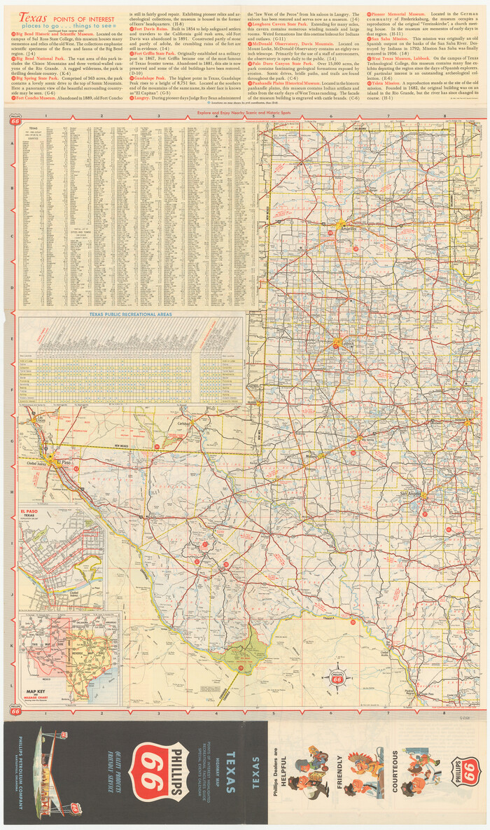 94188, Texas Highway Map Points of Interest, Recreational Facilities Guide, Special Events Calendar [Verso], General Map Collection