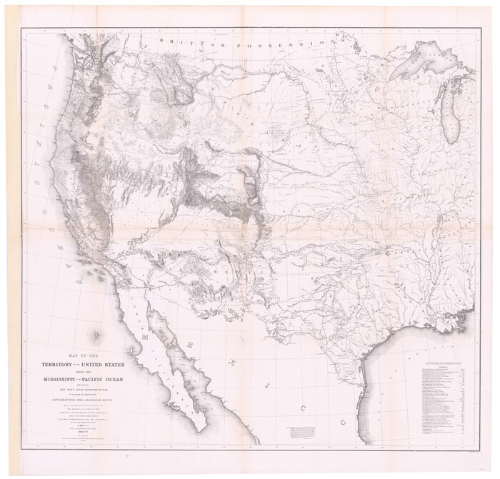 94276, Map of the Territory of the United States from the Mississippi to the Pacific Ocean ordered by the Hon. Jeff'n Davis, Secretary of War to accompany the reports of the explorations for a railroad route, General Map Collection