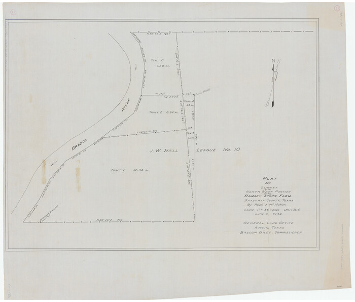 94282, Plat of survey in the North West portion of the Ramsey State Farm, General Map Collection