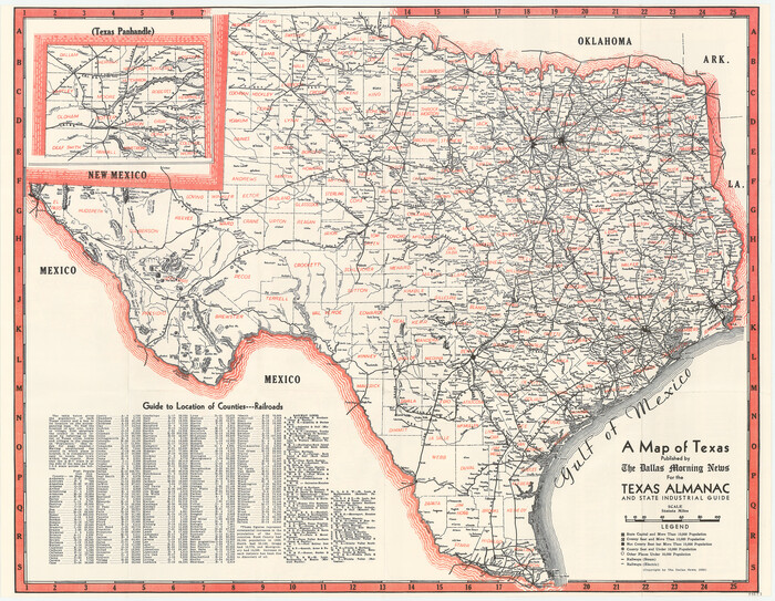 94293, A Map of Texas published by the Dallas Morning News for the Texas Almanac and State Industrial Guide, General Map Collection