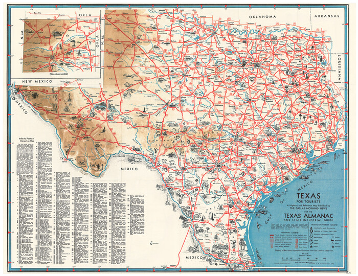 94294, Texas for Tourists, a highway and reference map published by the Dallas Morning News for the Texas Almanac and State Industrial Guide, General Map Collection
