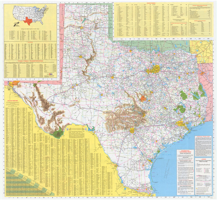 94390, Texas Official Travel Map, General Map Collection