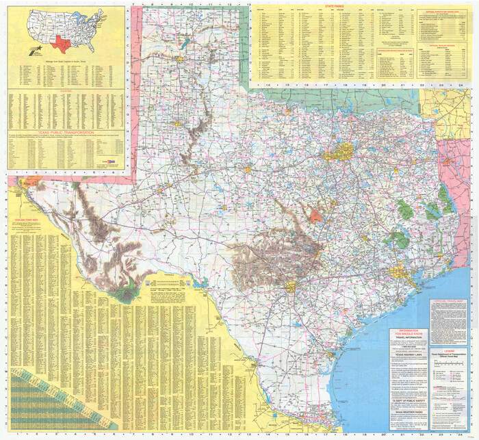 94392, Texas Official Travel Map, General Map Collection