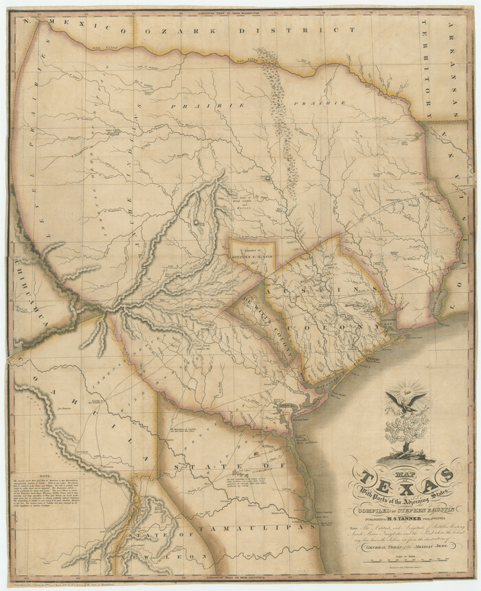 94440, Map of Texas with parts of the Adjoining States, Holcomb Digital Map Collection