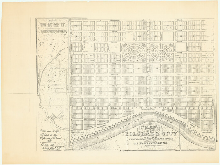 94750, Map of Colorado City on the west bank of the Colorado River at the La Bahia crossing, Non-GLO Digital Images