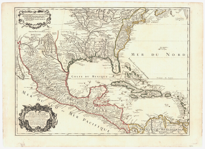 94852, Carte du Mexique et de la Floride des Terres Angloises et des Isles Antilles du Cours et des Environs de la Riviere Mississipi, General Map Collection