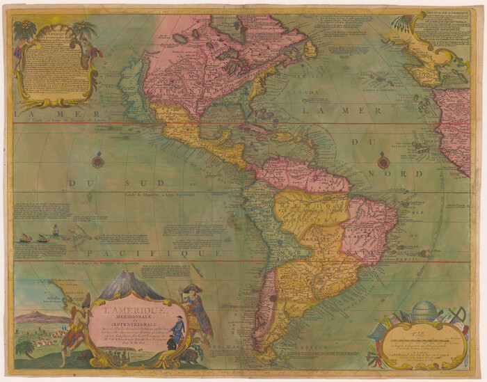95134, L'Amerique Meridionale, et Septentrionale Dressee selon les derniers Relations et suivant les Nouvelles Decouvertes, General Map Collection
