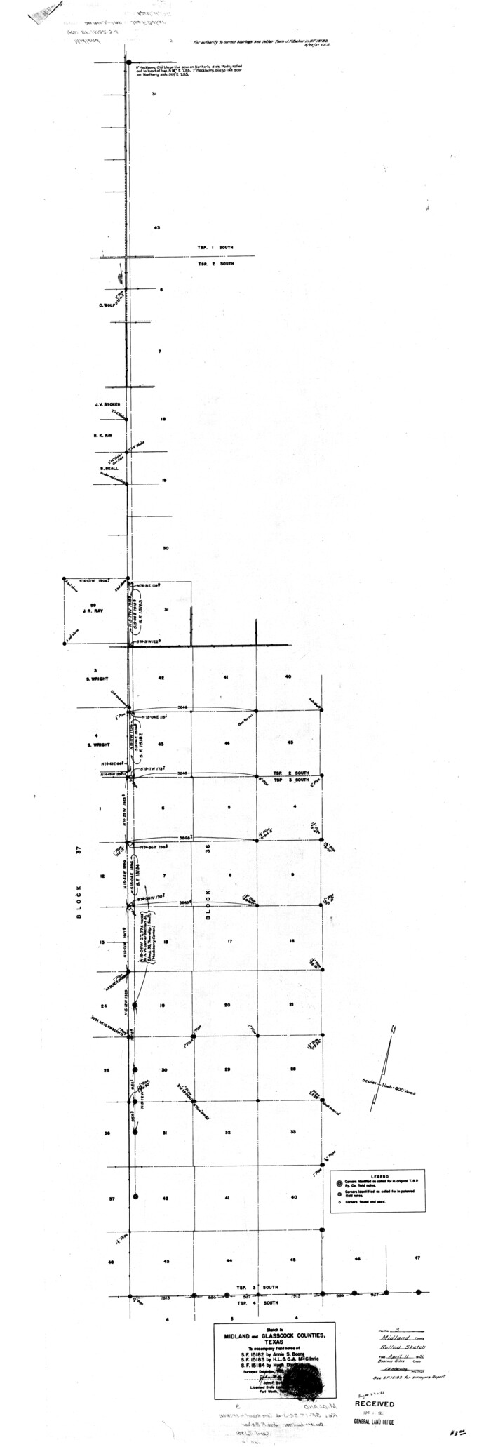 9514, Midland County Rolled Sketch 3, General Map Collection