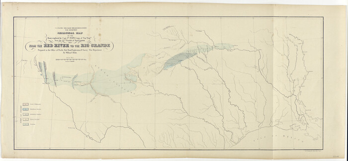 95149, Geological Map of the route explored by Capt. Jno. Pope, Corps of Topl. Engrs. near the 32nd Parallel of North Latitude From the Red River to the Rio Grande, General Map Collection