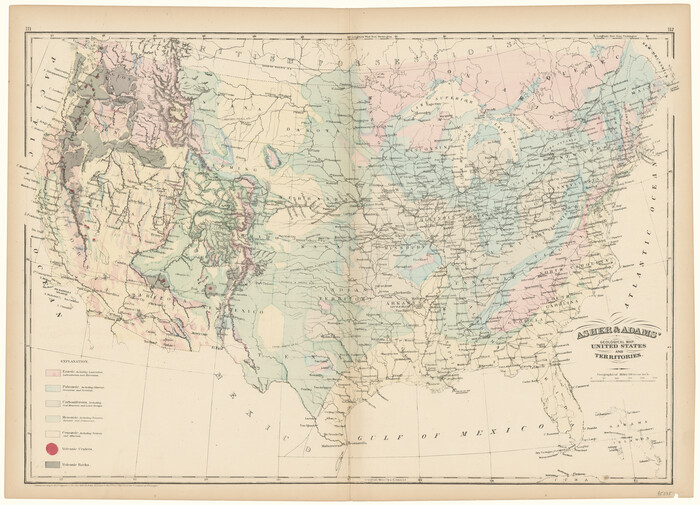 95175, Asher & Adams' Geological Map - United States and Territories, General Map Collection