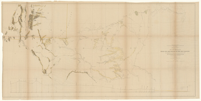 95176, Map and Profile No. 1 from the Red River to the Rio Grande; from explorations and surveys made under the direction of the Hon. Jefferson Davis, Secretary of War by Captain John Pope, Corps. Topl Engrs., General Map Collection