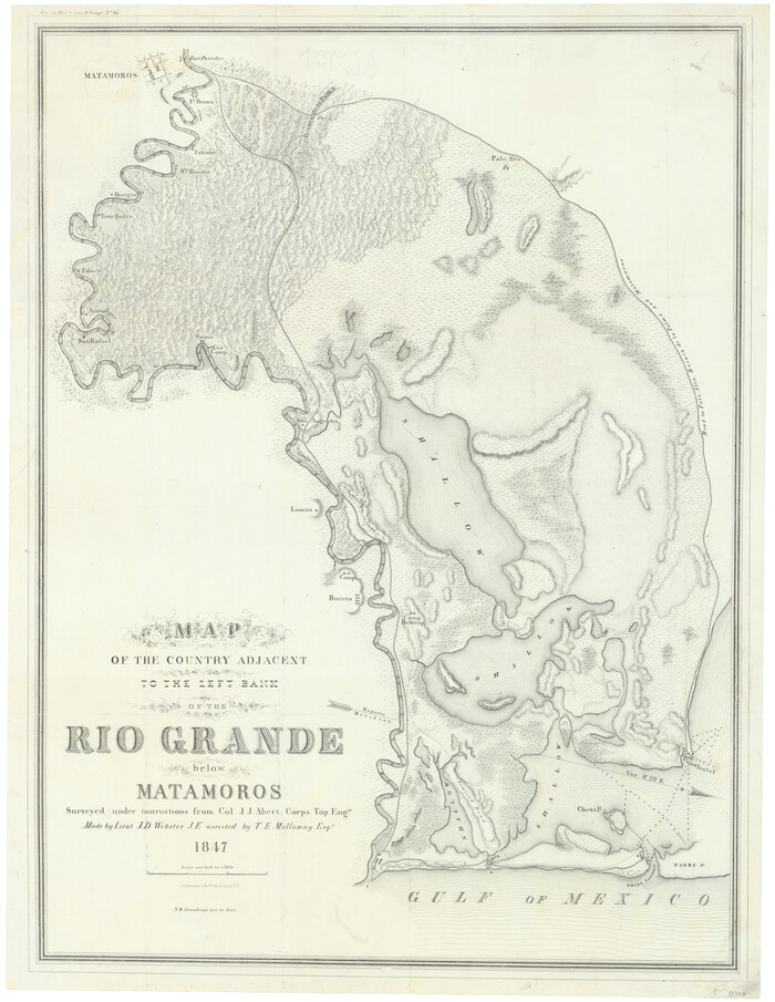 95177, Map of the country adjacent to the left bank of the Rio Grande below Matamoros surveyed under instructions of Col. J.J. Abert, Corps. Top. Engrs., General Map Collection