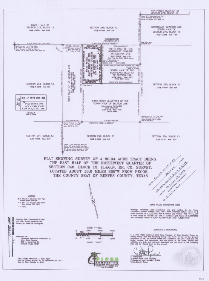 95203, Reeves County Rolled Sketch 37, General Map Collection