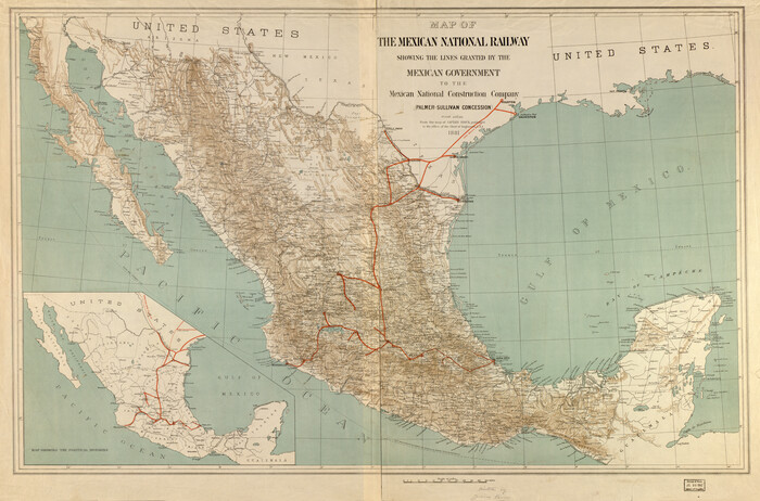 95315, Map of the Mexican National Railway showing the lines granted by the Mexican Government to the Mexican National Construction Company (Palmer-Sullivan Concession), Library of Congress