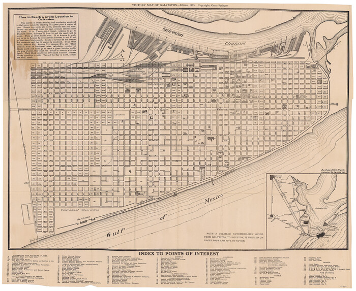 95319, Visitors' Map of Galveston also showing County Shell Road to Houston, General Map Collection - 1