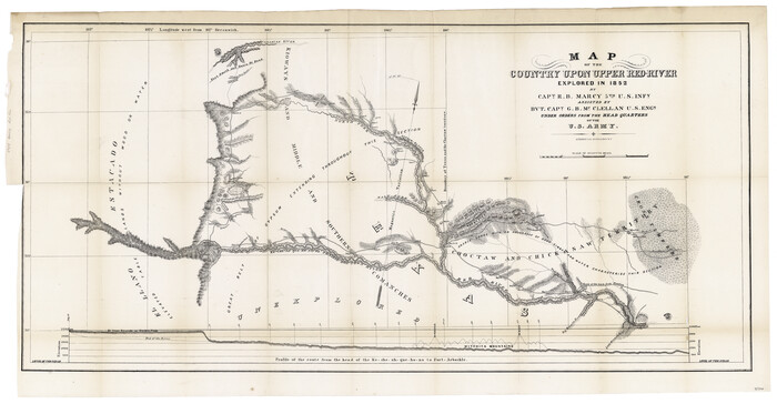 95320, Map of the Country upon Upper Red-River explored in 1852 by Capt. R.B. Marcy 5th U.S. Infy. assisted by Bvt. Capt. G.B. McClellan U.S. Engs. under orders from the Head Quarters of the U.S. Army, General Map Collection