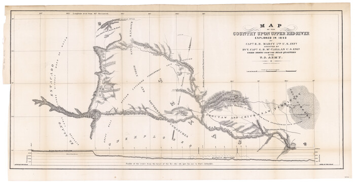 95320, Map of the Country upon Upper Red-River explored in 1852 by Capt. R.B. Marcy 5th U.S. Infy. assisted by Bvt. Capt. G.B. McClellan U.S. Engs. under orders from the Head Quarters of the U.S. Army, General Map Collection