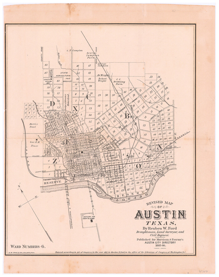 95387, Revised Map of Austin, Texas, General Map Collection