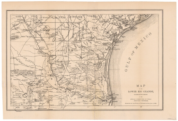 95406, Map of the Lower Rio Grande, accompanying report of the special committee on Texas frontier troubles, appointed by the House of Representatives, Jan. 6, 1876, General Map Collection