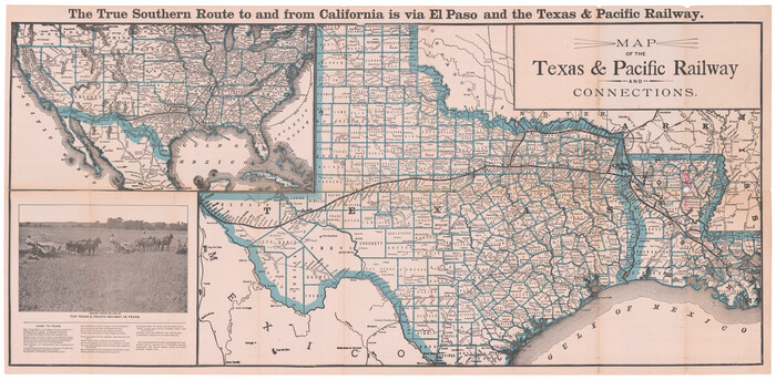95413, Map of the Texas & Pacific Railway and connections, Holcomb Digital Map Collection