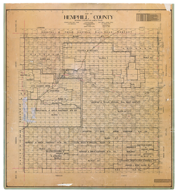95527, Map of Hemphill County, General Map Collection