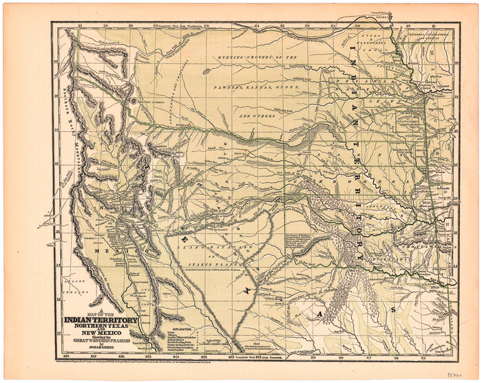 95700, A Map of the Indian Territory, Northern Texas and New Mexico Showing the Great Western Prairies, General Map Collection