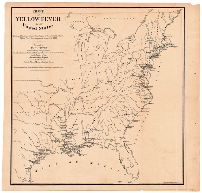 95701, Chart of Yellow Fever in the United States, General Map Collection