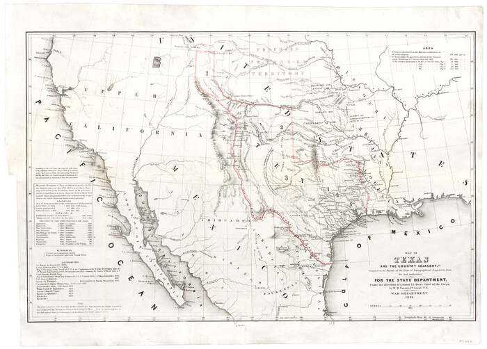 95747, Map of Texas and the Country Adjacent: Compiled in the Bureau of the Corps of Topographical Engineers from the best Authorities, General Map Collection