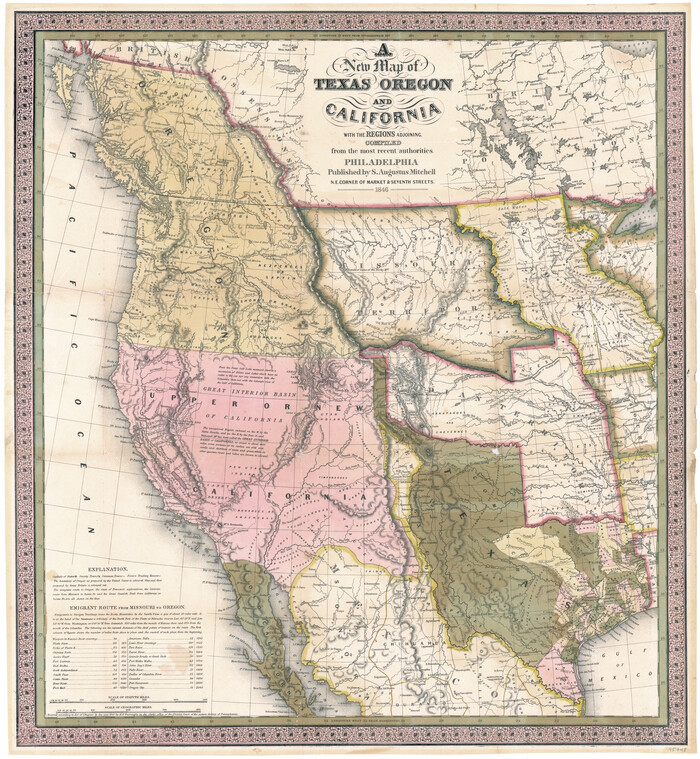 95748, A New Map of Texas, Oregon, and California with the regions adjoining compiled from the most recent authorities, General Map Collection