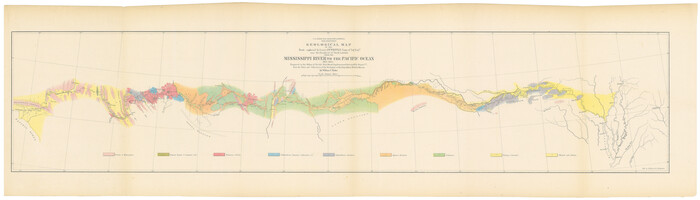 95750, Geological Map of the route explored by Lieut. A.W. Whipple, Corps of Topl. Engrs. near the Parallel of 35° North Latitude from the Mississippi River to the Pacific Ocean 1853-1854, Cobb Digital Map Collection