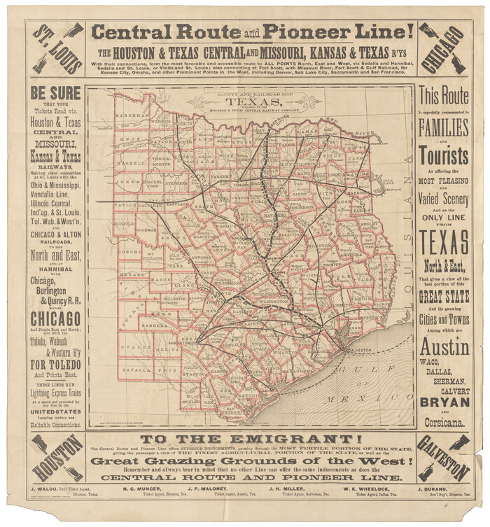 95752, County and Railroad Map of Texas, Cobb Digital Map Collection