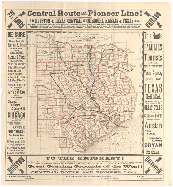 95754, County and Railroad Map of Texas, Cobb Digital Map Collection
