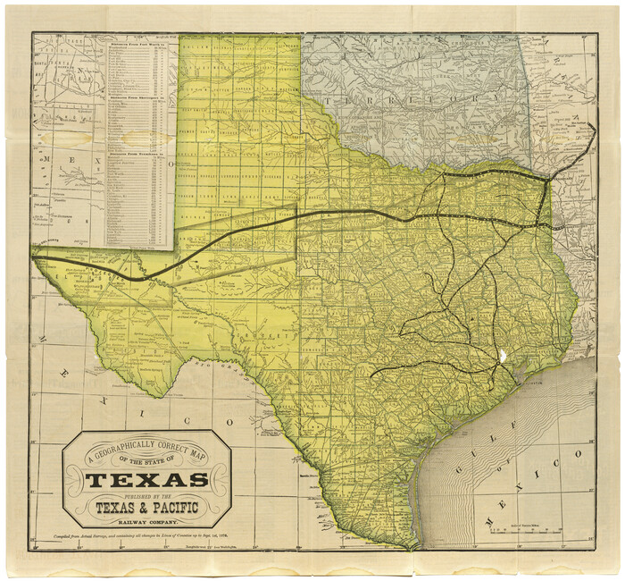 95757, A Geographically Correct Map of the State of Texas, Cobb Digital Map Collection