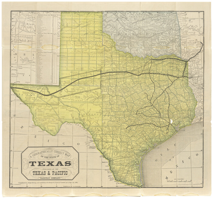 95757, A Geographically Correct Map of the State of Texas, Cobb Digital Map Collection - 1