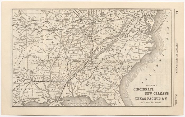 95758, Map of the Cincinnati, New Orleans and Texas Pacific Ry and connections, Cobb Digital Map Collection - 1
