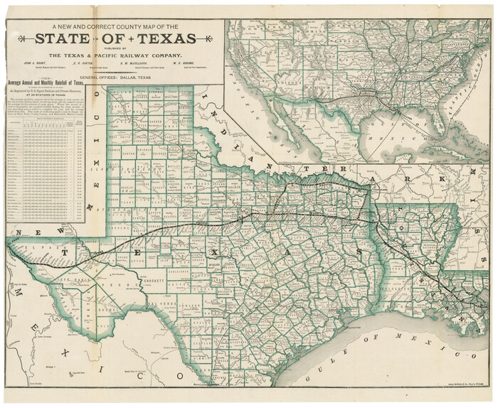 95760, A New and Correct County Map of the State of Texas, Cobb Digital Map Collection