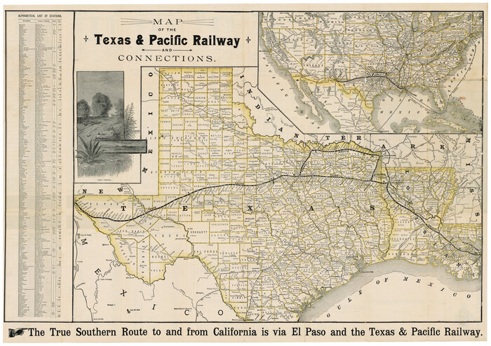 95761, Map of the Texas & Pacific Railway and connections, Cobb Digital Map Collection - 1