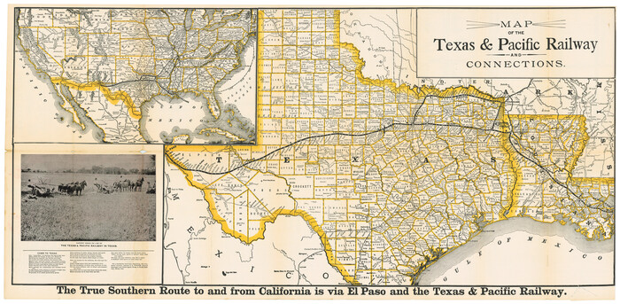 95764, Map of the Texas & Pacific Railway and connections, Cobb Digital Map Collection - 1