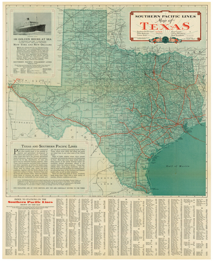 95774, Southern Pacific Lines Map of Texas, Cobb Digital Map Collection - 1