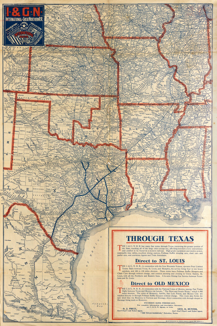 95778, I. & G. N. - International and Great Northern R.R. - International Route - Galveston, Ft. Worth, Waco, Houston, Austin, Laredo, San Antonio, Cobb Digital Map Collection
