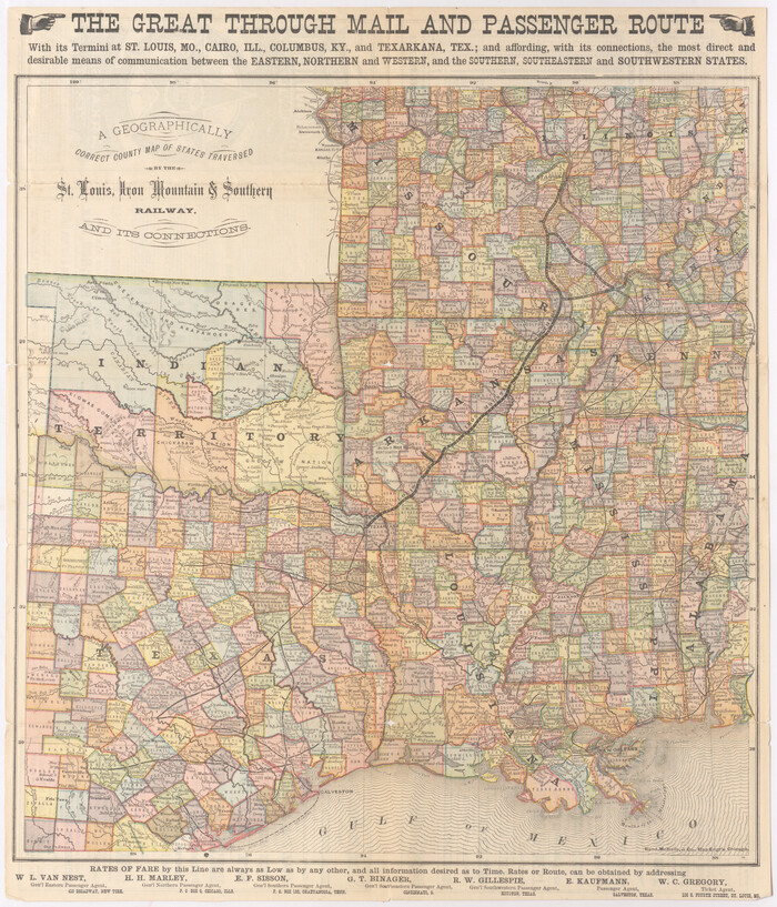 95781, A Geographically Correct County Map of States Traversed by the St. Louis, Iron Mountain & Southern Railway and its Connections, Cobb Digital Map Collection - 1