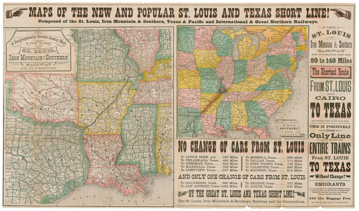 95784, [Map 1:] A Geographically Correct County Map of States Traversed by the St. Louis, Iron Mountain and Southern Railway and its connections / [Map 2:] Map of the St. Louis, Iron Mountain and Southern Railway, and connections, Cobb Digital Map Collection - 1